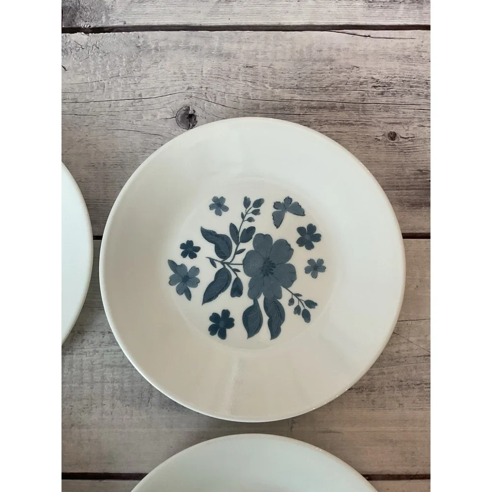 4 Pioneer Woman Corelle Evie‎ Blue Appetizer Bread Plates 6.75